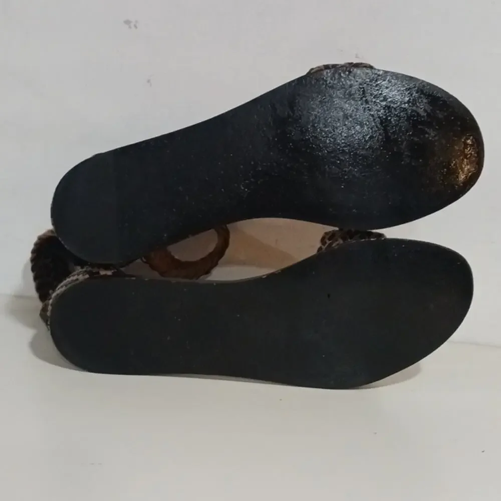 Via Spiga Wenda braided leather flat sandals sz 8.5